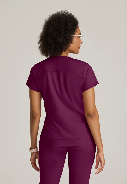 Grey's Anatomy by Barco Scrubs Women's Motivate Knit Top Wine | scrub-supply.com