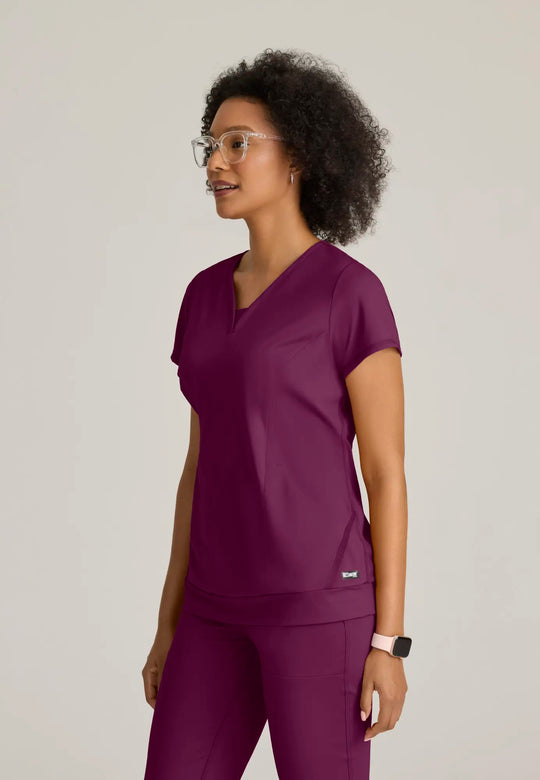 Grey's Anatomy by Barco Scrubs Women's Motivate Knit Top Wine | scrub-supply.com