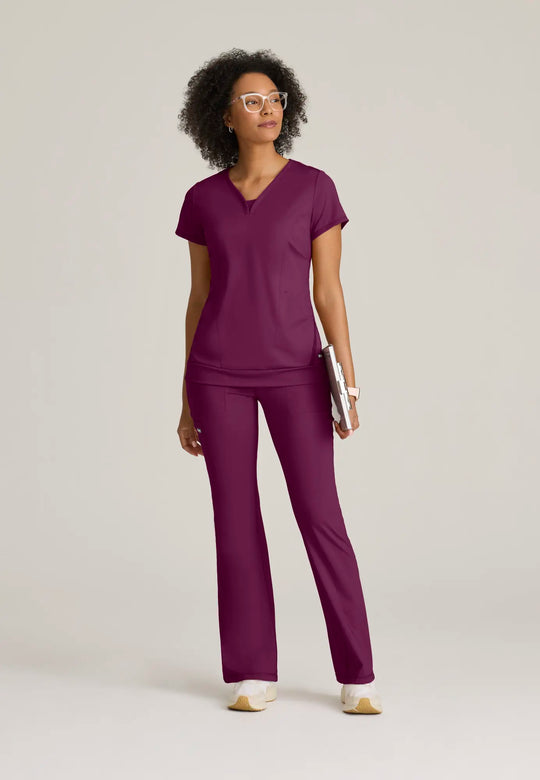 Grey's Anatomy by Barco Scrubs Women's Motivate Knit Top Wine | scrub-supply.com