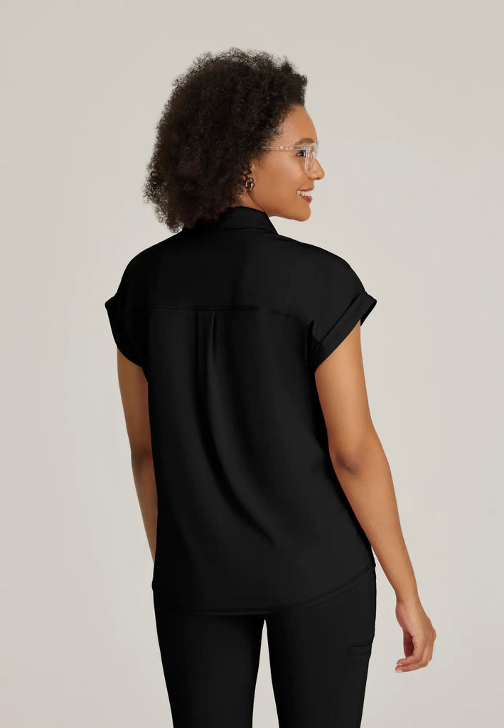 Barco Scrubs Women's Renew Knit Top Black | scrub-supply.com