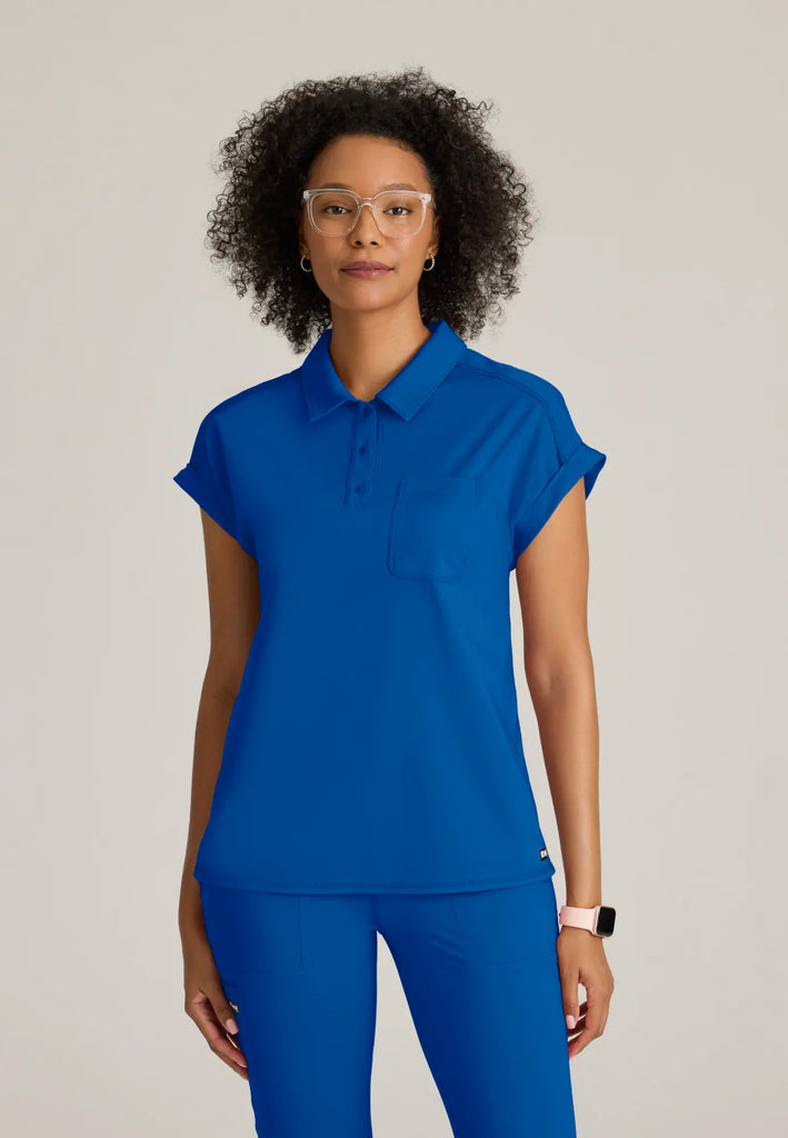 Barco Scrubs Women's Renew Knit Top New Royal | scrub-supply.com