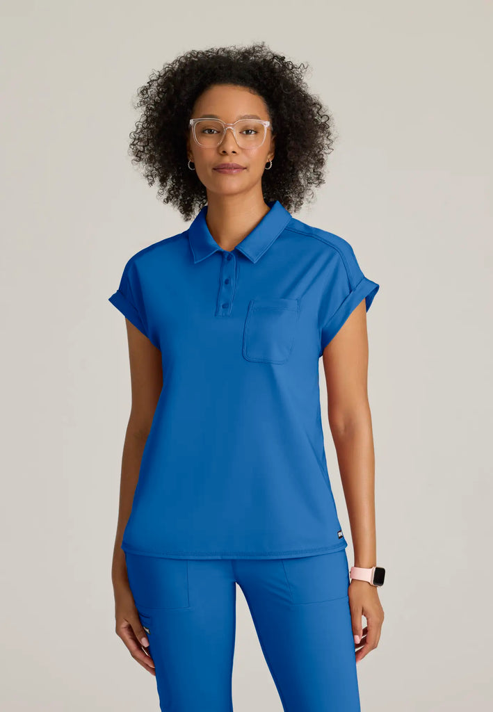 Barco Scrubs Women's Renew Knit Top New Royal | scrub-supply.com