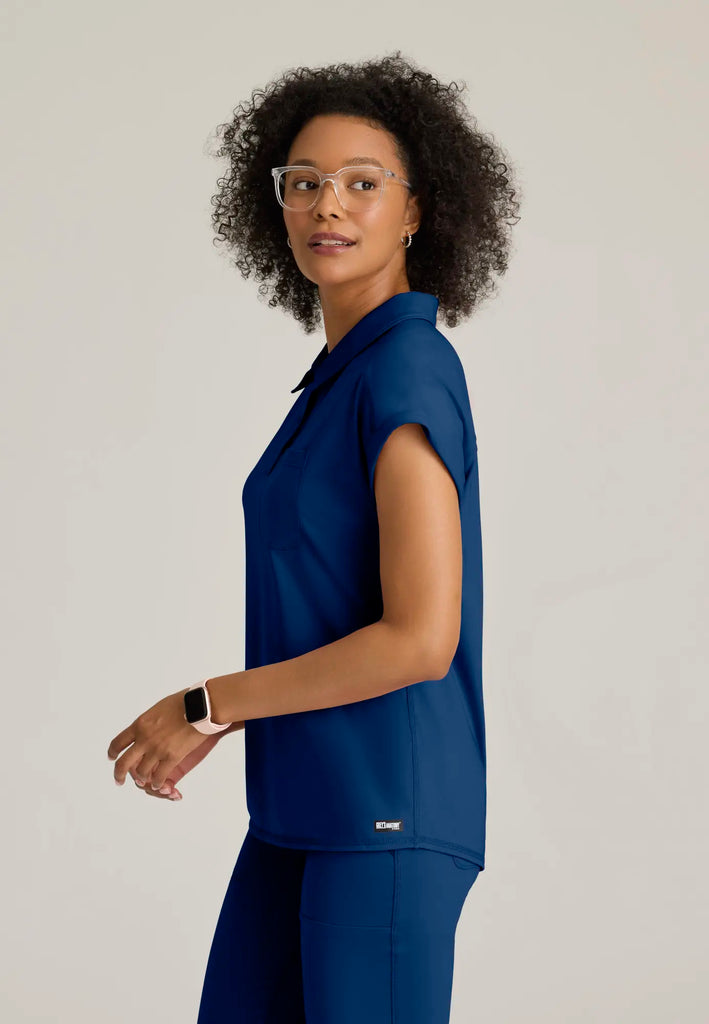 Barco Scrubs Women's Renew Knit Top Indigo | scrub-supply.com