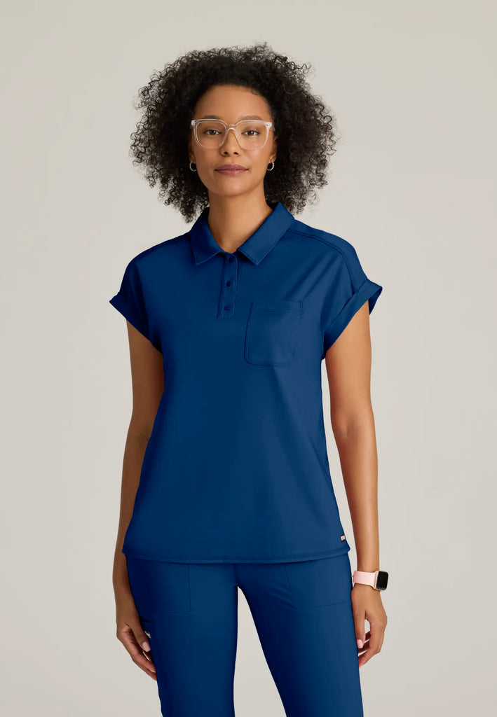 Barco Scrubs Women's Renew Knit Top Indigo | scrub-supply.com