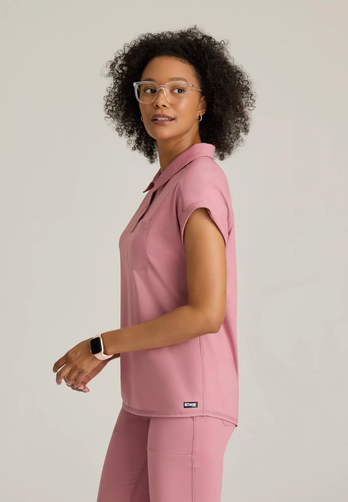 Barco Scrubs Women's Renew Knit Top Canyon Pink | scrub-supply.com