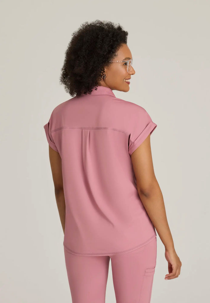 Barco Scrubs Women's Renew Knit Top Canyon Pink | scrub-supply.com