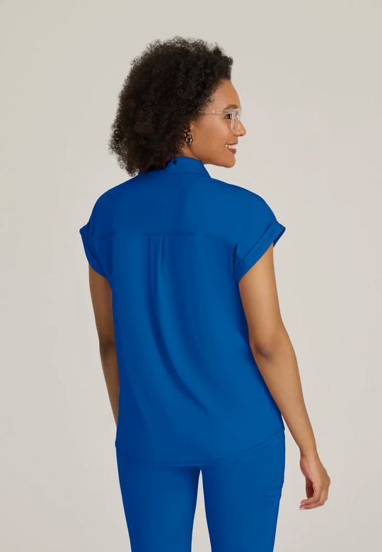 Grey's Anatomy by Barco Scrubs Women's Renew Knit Top Radiant Coral | scrub-supply.com