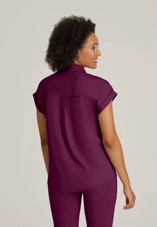 Grey's Anatomy by Barco Scrubs Women's Renew Knit Top Wine | scrub-supply.com