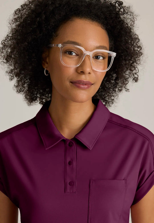 Grey's Anatomy by Barco Scrubs Women's Renew Knit Top Wine | scrub-supply.com