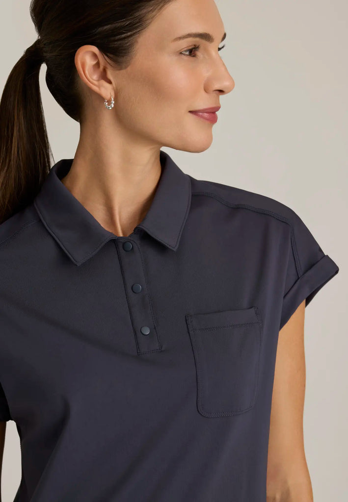 Barco Scrubs Women's Renew Knit Top Steel | scrub-supply.com