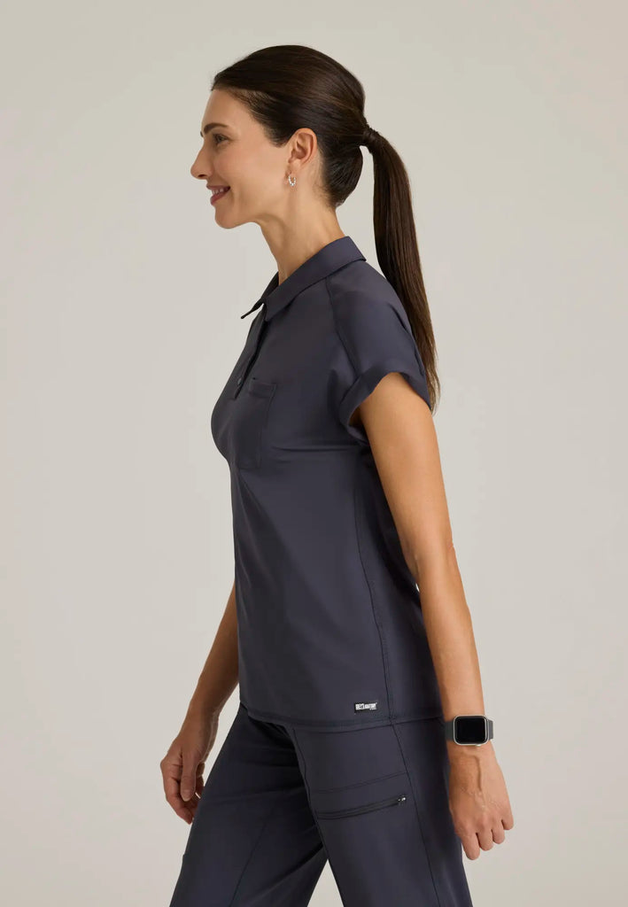 Barco Scrubs Women's Renew Knit Top Steel | scrub-supply.com