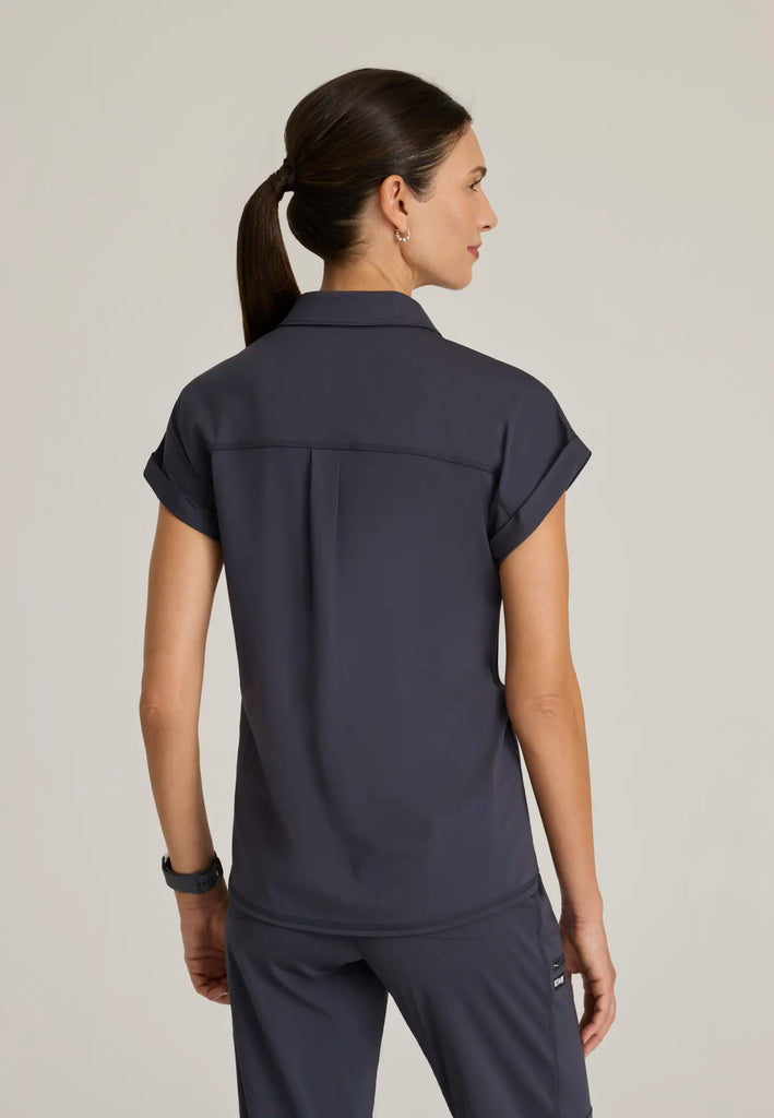 Barco Scrubs Women's Renew Knit Top Steel | scrub-supply.com