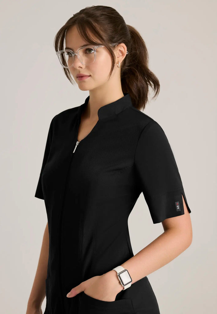 Barco Scrubs Women's Sahar Tunic Top Black | scrub-supply.com