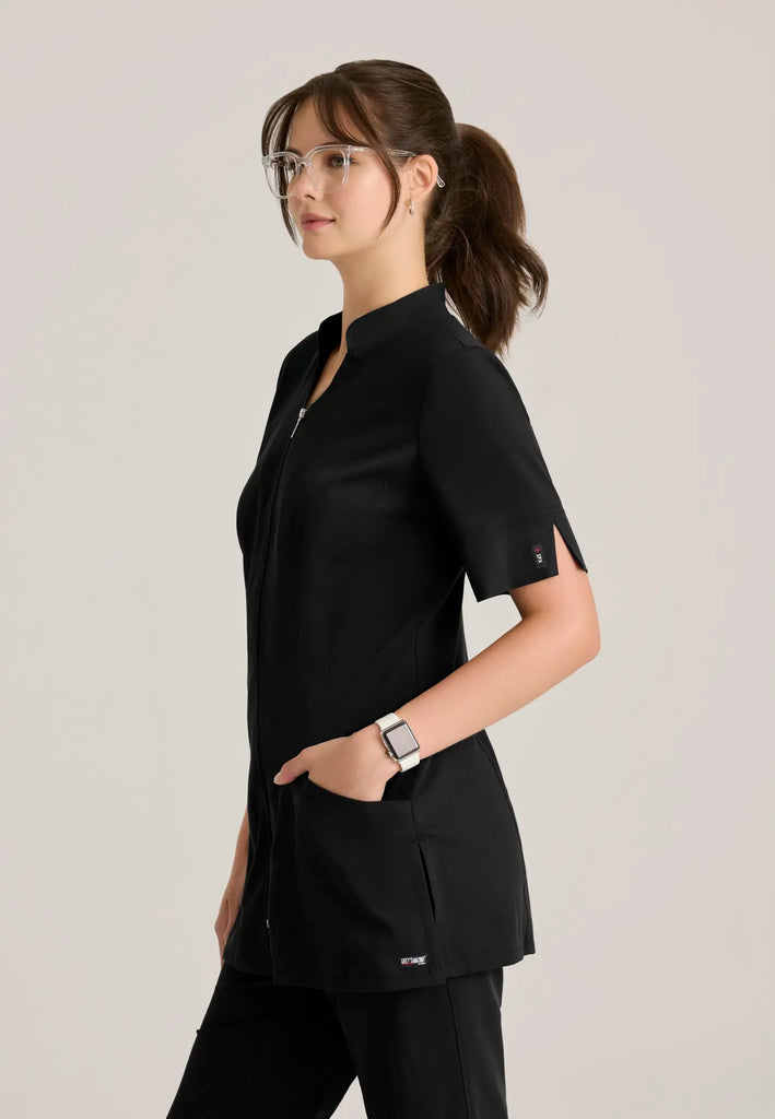 Barco Scrubs Women's Sahar Tunic Top Black | scrub-supply.com