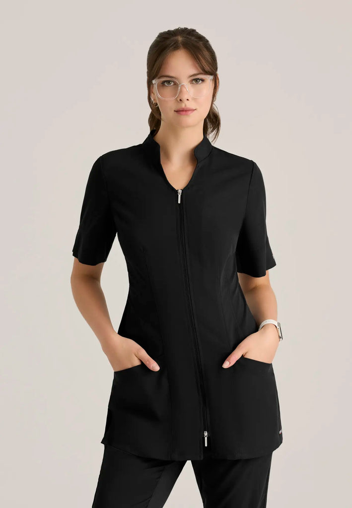 Barco Scrubs Women's Sahar Tunic Top Black | scrub-supply.com