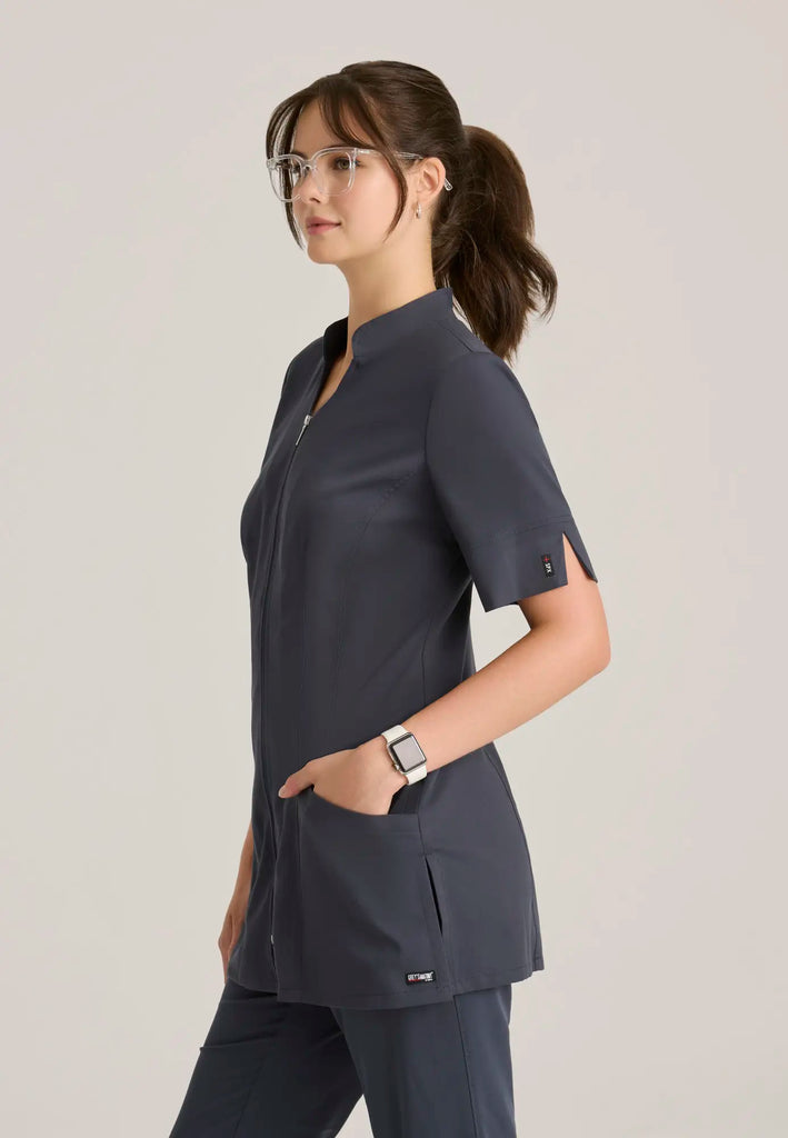 Barco Scrubs Women's Sahar Tunic Top Steel | scrub-supply.com