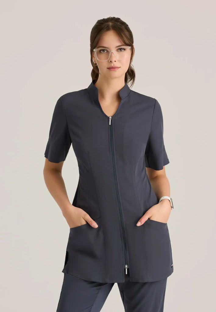 Barco Scrubs Women's Sahar Tunic Top Steel | scrub-supply.com