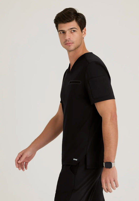Grey's Anatomy by Barco Scrubs Men's Clarity Top Black | scrub-supply.com