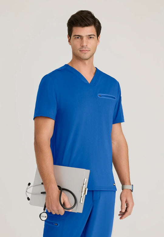 Grey's Anatomy by Barco Scrubs Men's Clarity Top New Royal | scrub-supply.com