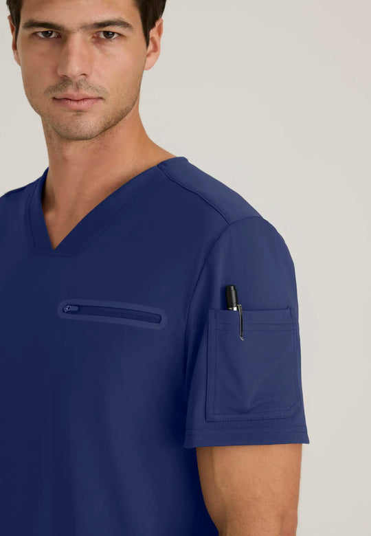 Grey's Anatomy by Barco Scrubs Men's Clarity Top Indigo | scrub-supply.com