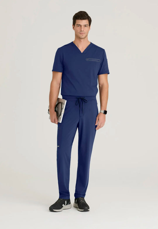 Grey's Anatomy by Barco Scrubs Men's Clarity Top Indigo | scrub-supply.com