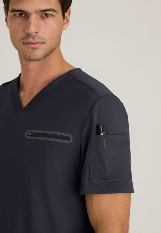 Grey's Anatomy by Barco Scrubs Men's Clarity Top Steel | scrub-supply.com