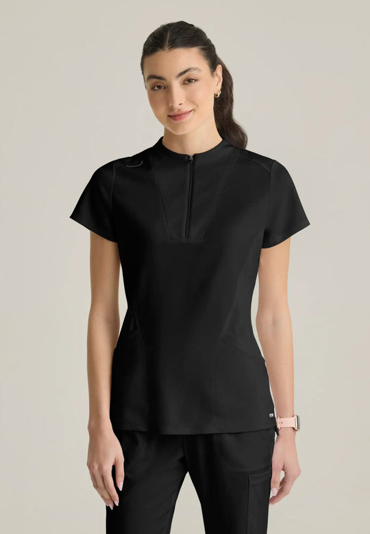 Grey's Anatomy by Barco Scrubs Women's Kristi Top Black | scrub-supply.com