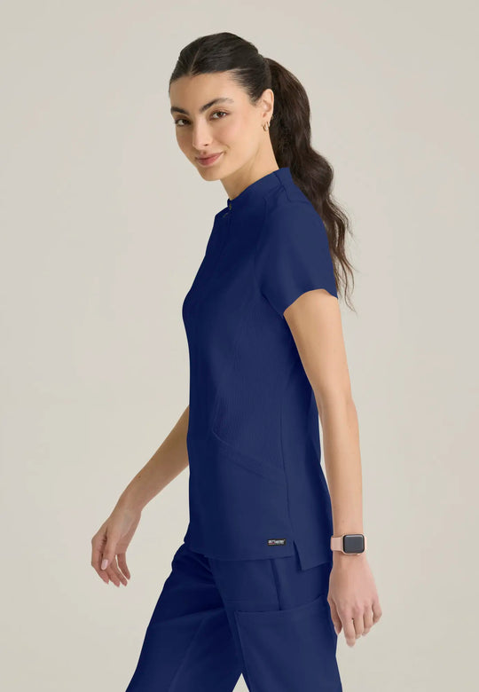 Grey's Anatomy by Barco Scrubs Women's Kristi Top Indigo | scrub-supply.com