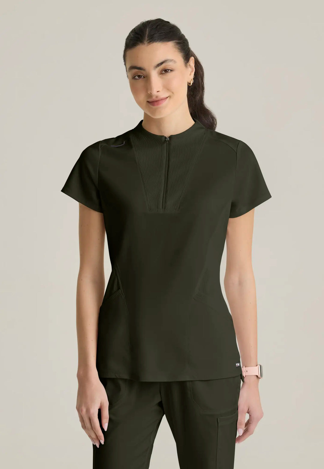 Grey's Anatomy by Barco Scrubs Women's Kristi Top Olive | scrub-supply.com