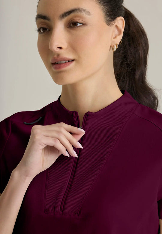 Grey's Anatomy by Barco Scrubs Women's Kristi Top Wine | scrub-supply.com
