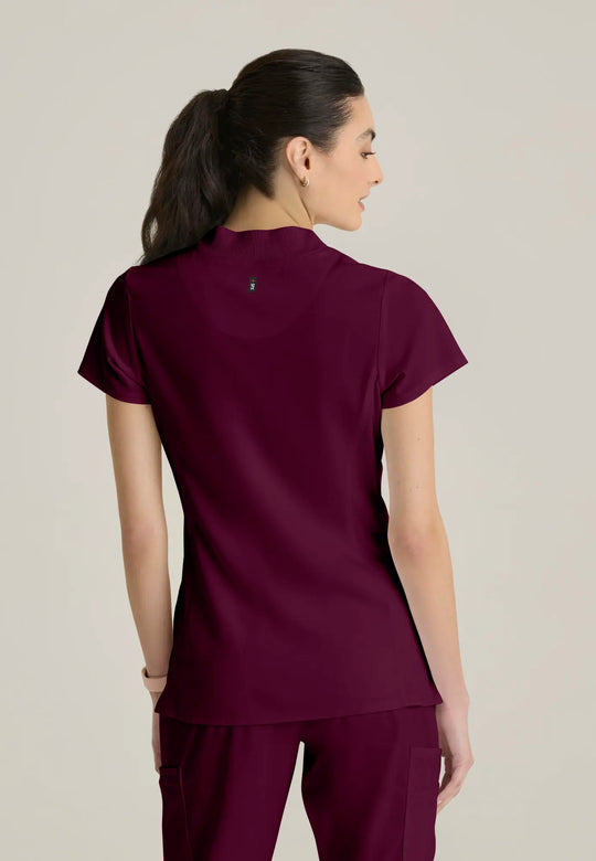 Grey's Anatomy by Barco Scrubs Women's Kristi Top Wine | scrub-supply.com