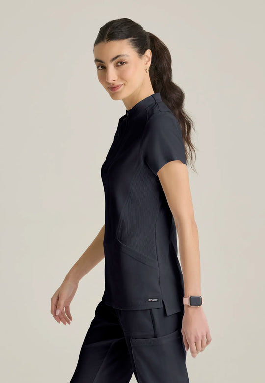 Grey's Anatomy by Barco Scrubs Women's Kristi Top Steel | scrub-supply.com
