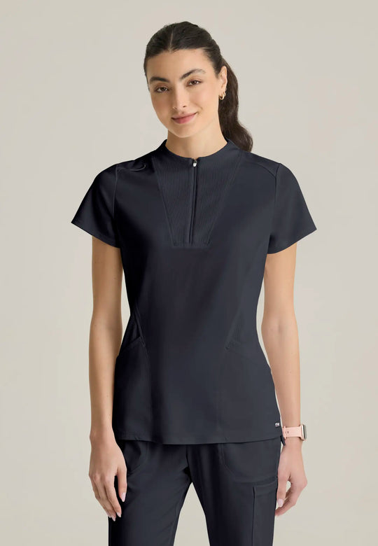 Grey's Anatomy by Barco Scrubs Women's Kristi Top Steel | scrub-supply.com
