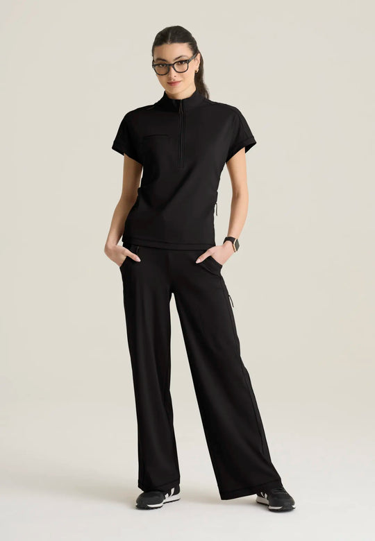 Grey's Anatomy by Barco Scrubs Women's Crystal Top Black | scrub-supply.com