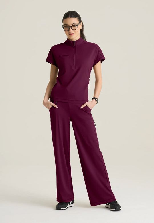 Grey's Anatomy by Barco Scrubs Women's Crystal Top Wine | scrub-supply.com