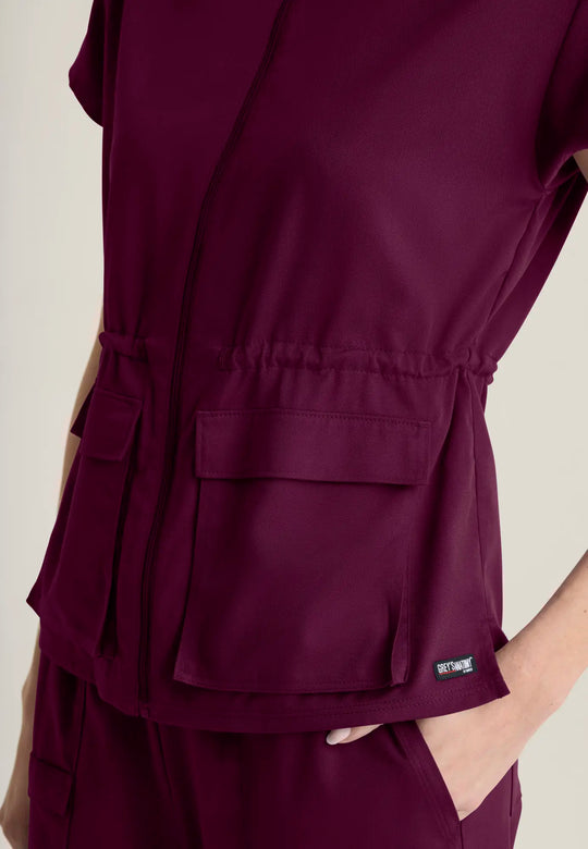 Grey's Anatomy by Barco Scrubs Women's Nina Top Wine | scrub-supply.com