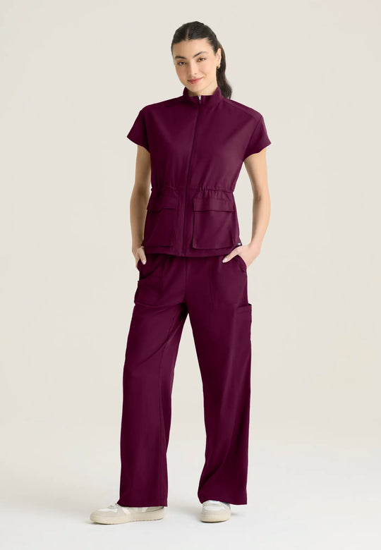 Grey's Anatomy by Barco Scrubs Women's Nina Top Wine | scrub-supply.com