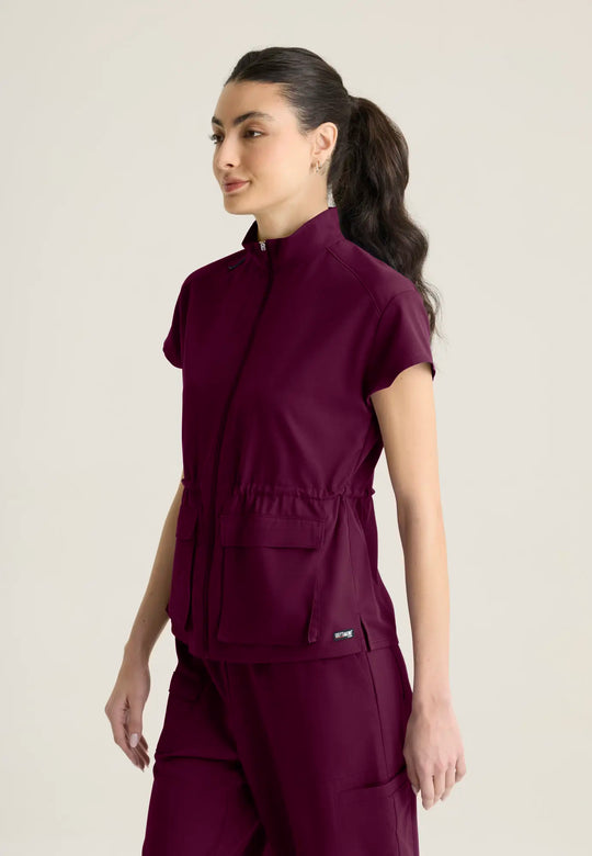 Grey's Anatomy by Barco Scrubs Women's Nina Top Wine | scrub-supply.com