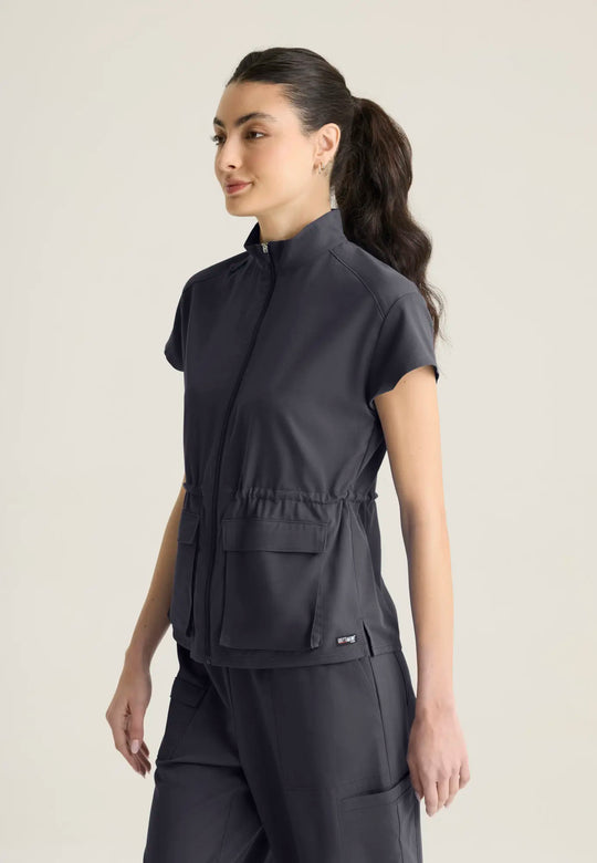 Grey's Anatomy by Barco Scrubs Women's Nina Top Steel | scrub-supply.com