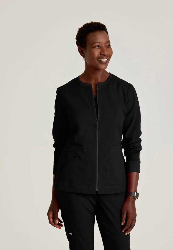 Barco Scrubs Women's Millie Jacket Black | scrub-supply.com