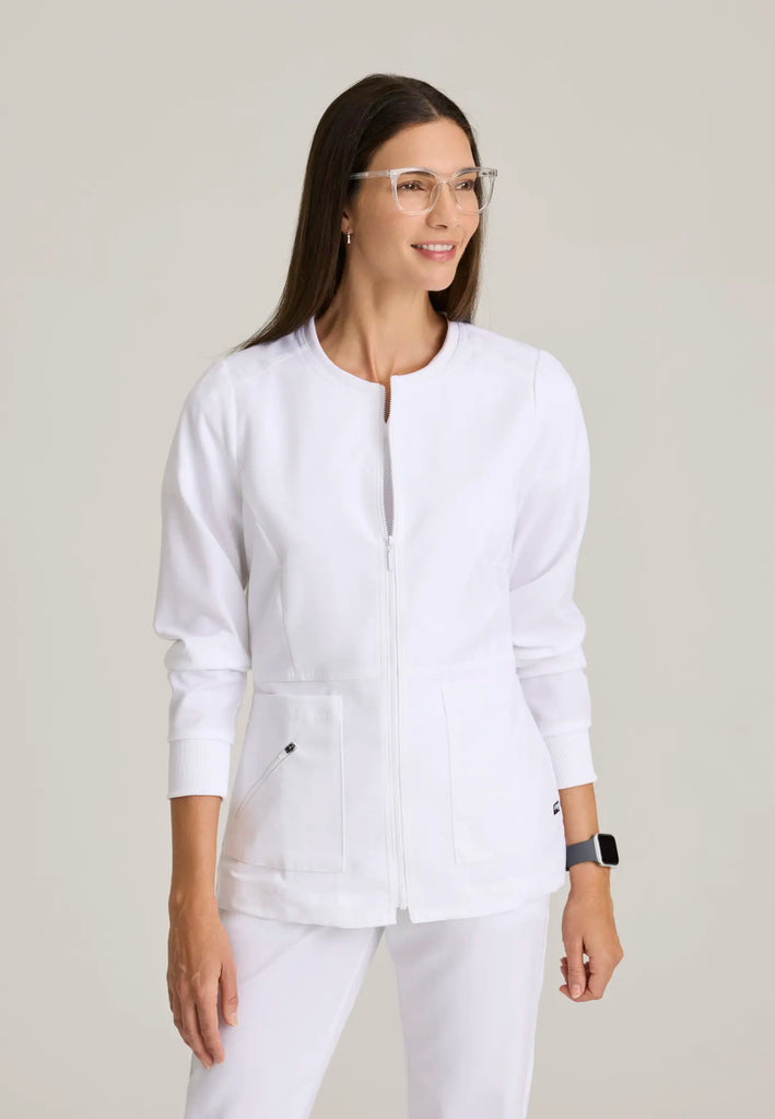 Barco Scrubs Women's Millie Jacket White | scrub-supply.com