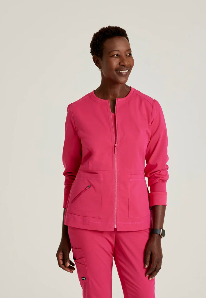 Barco Scrubs Women's Millie Jacket Vibrance Pink | scrub-supply.com