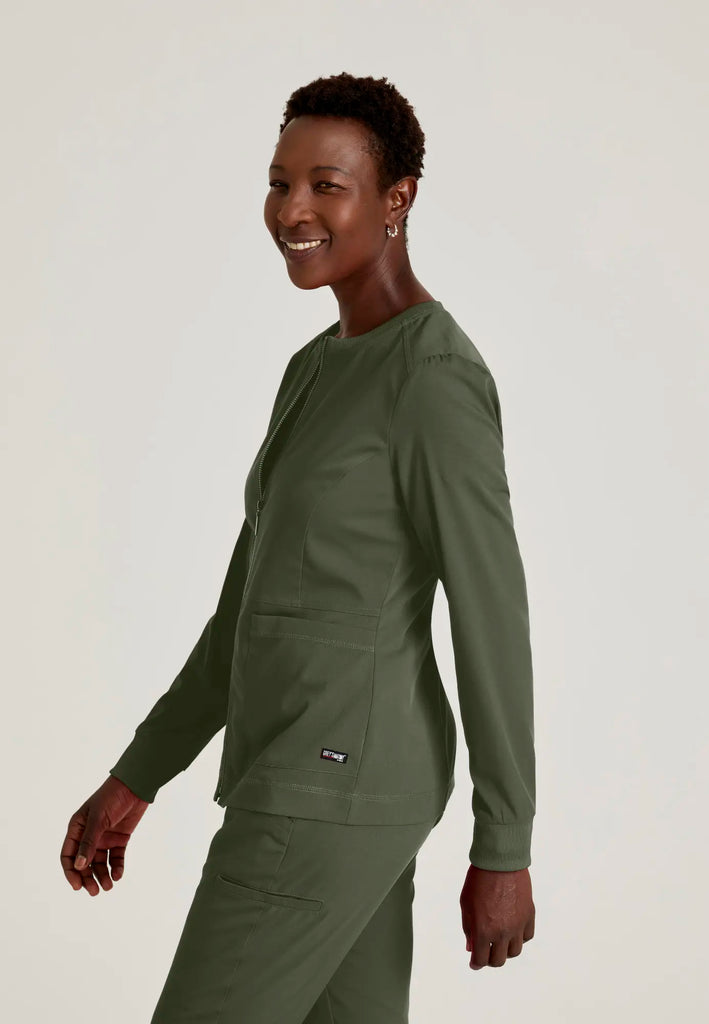 Barco Scrubs Women's Millie Jacket Olive | scrub-supply.com