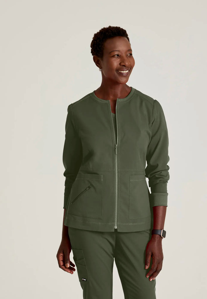 Barco Scrubs Women's Millie Jacket Olive | scrub-supply.com