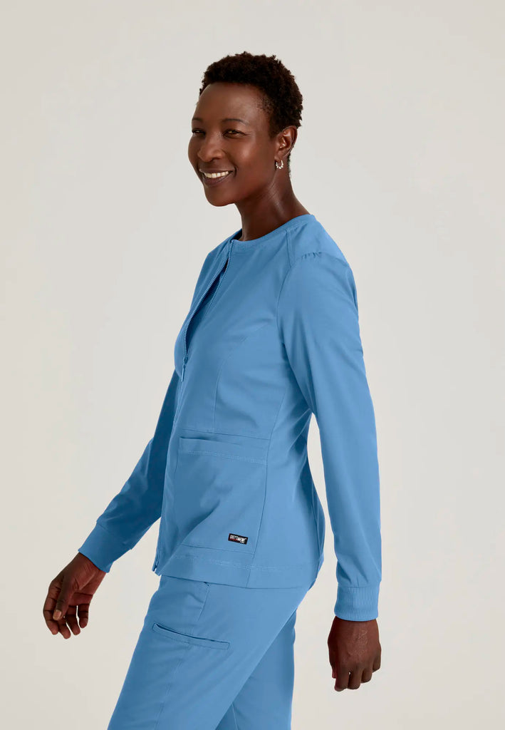 Barco Scrubs Women's Millie Jacket Ceil Blue | scrub-supply.com