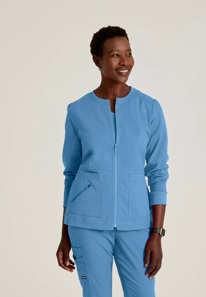 Barco Scrubs Women's Millie Jacket Ceil Blue | scrub-supply.com