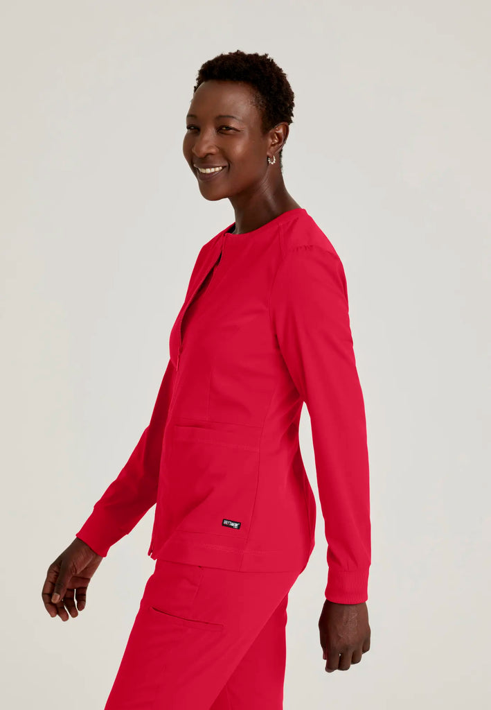 Barco Scrubs Women's Millie Jacket Scarlet Red | scrub-supply.com