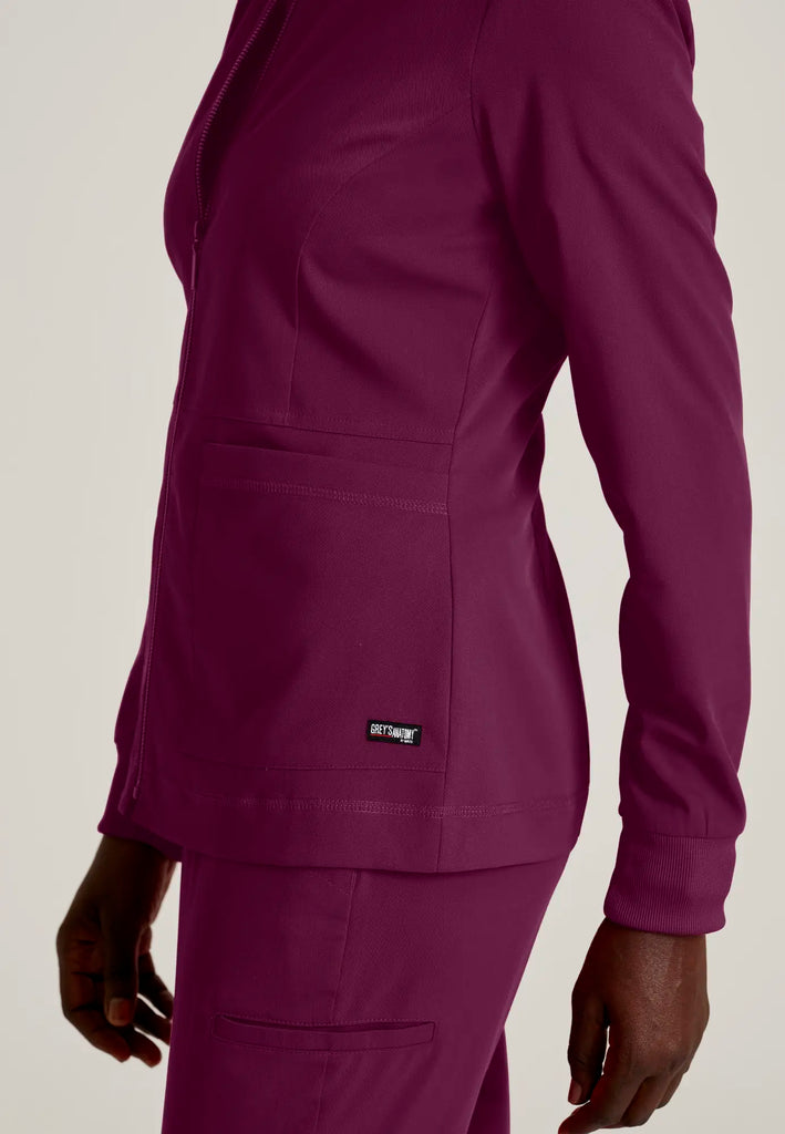 Barco Scrubs Women's Millie Jacket Wine | scrub-supply.com