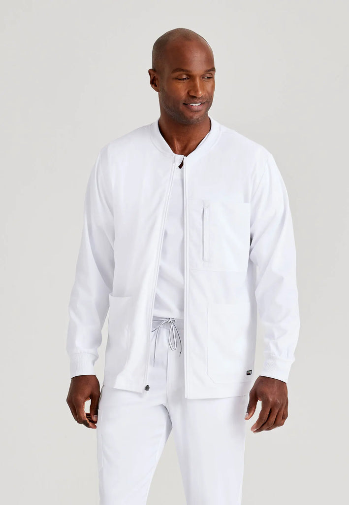 Barco Scrubs Men's React Warmup White | scrub-supply.com