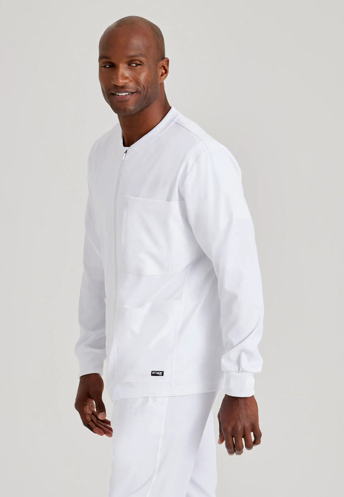 Barco Scrubs Men's React Warmup White | scrub-supply.com